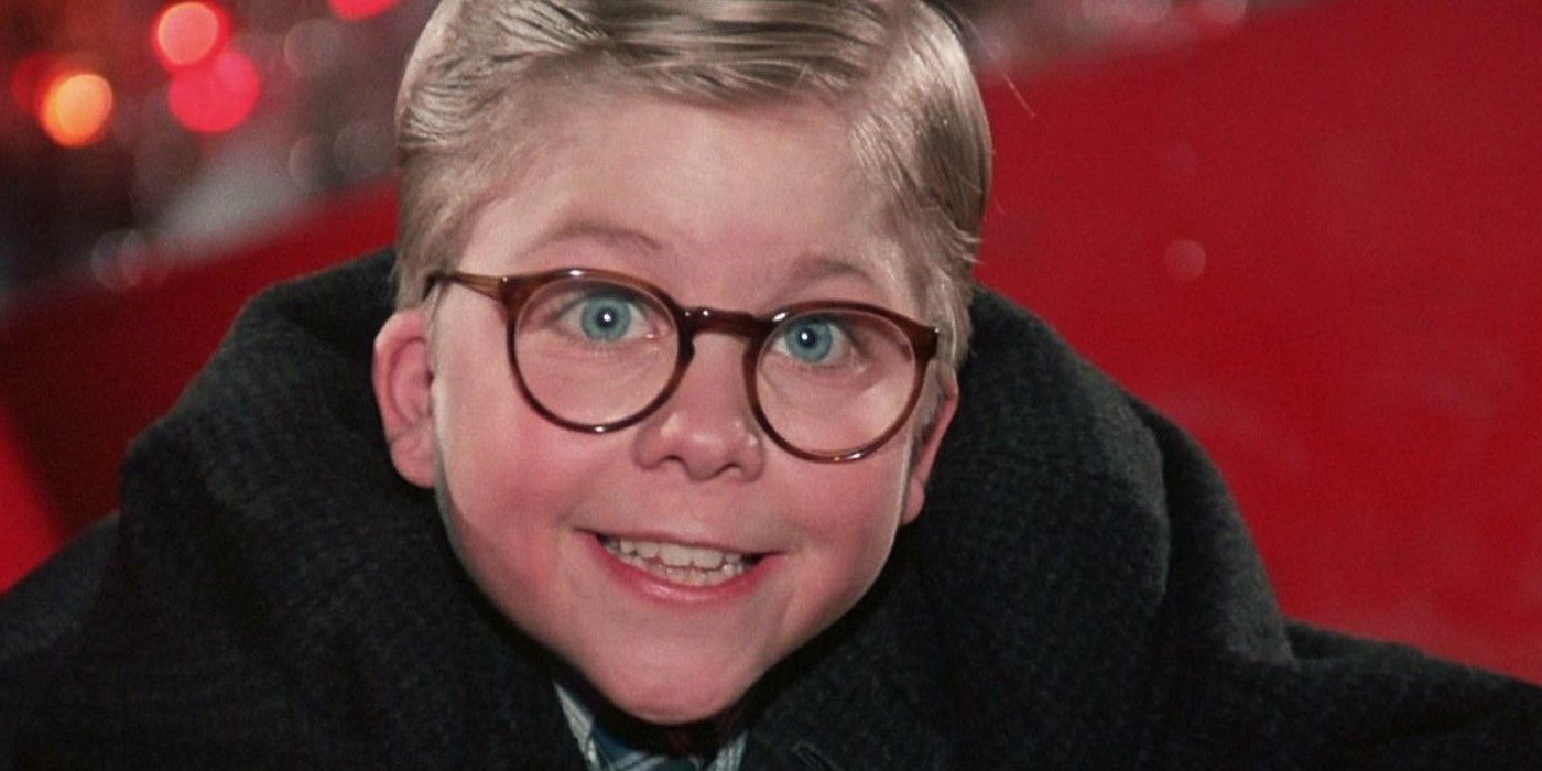 Ralphie tries to charm the store Santa in A Christmas Story