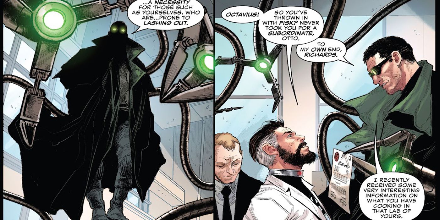 Reed Richards and DOc Ock chat in Devil's Reign