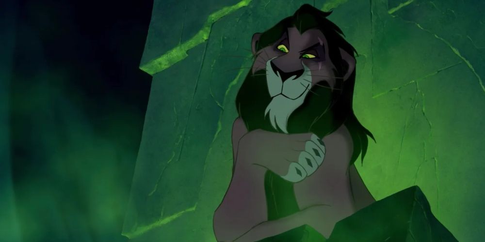 Scar in the elephant graveyard in The Lion King