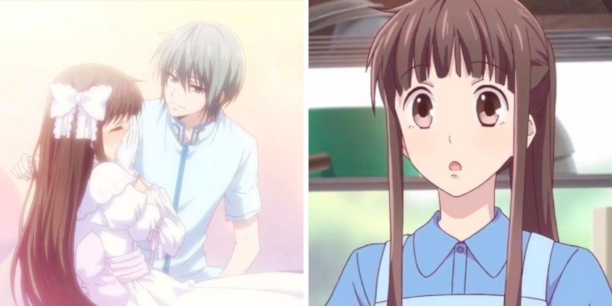 Images feature Yuki flirting with a dolled-up Tohru Honda and Tohru Honda in plain clothes from Fruits Basket