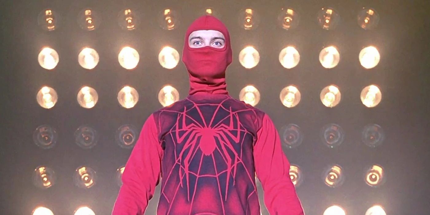 Tobey Maguire's wrestling costume as the Human Spider in Spider-Man