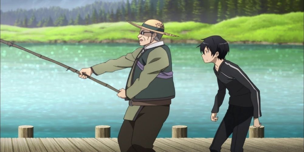 Sword Art Online Nishida and Kirito fishing