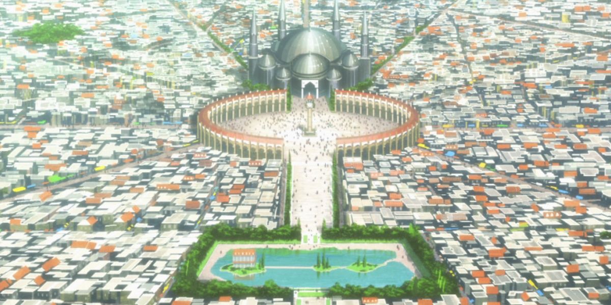Sword Art Online the overhead view of the Town of Beginnings