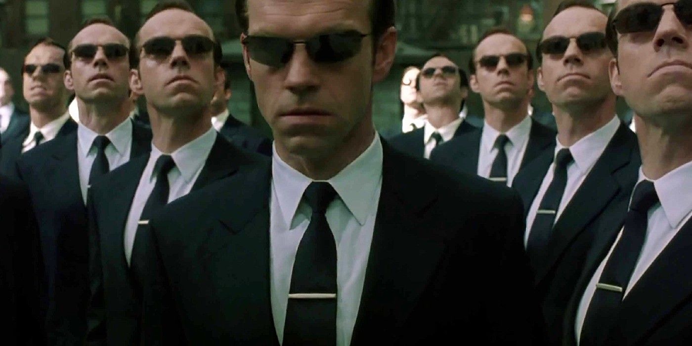 The Agent Smiths Stand Around In The Matrix Reloaded