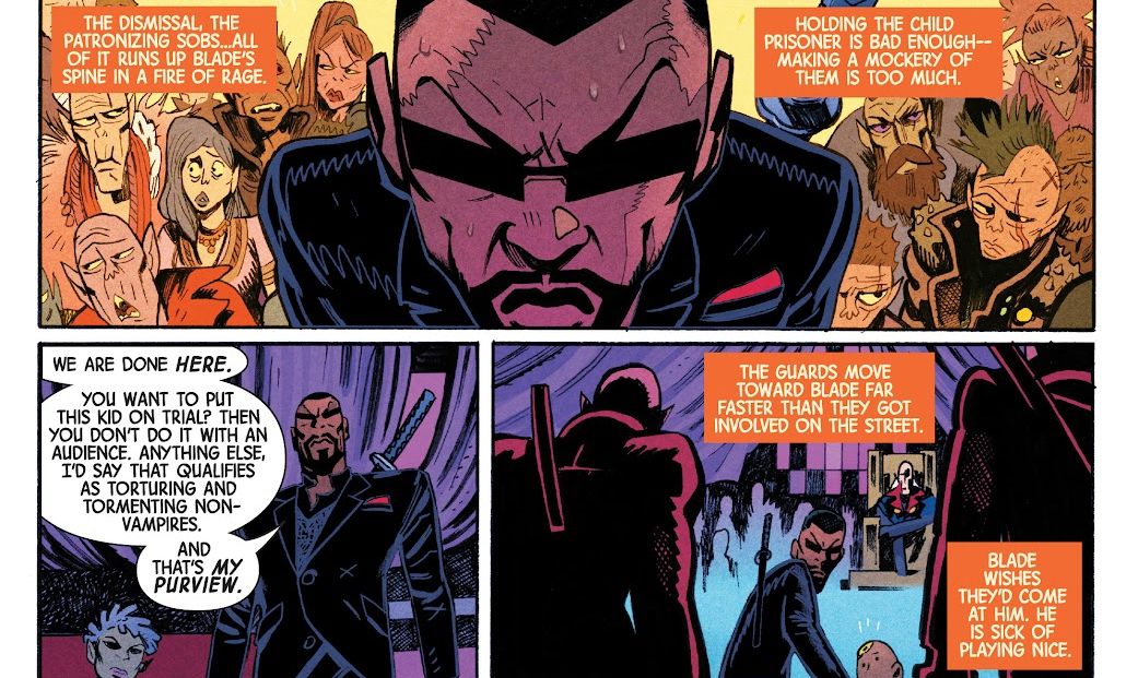 Blade and the Council of Vampires in The Death of Doctor Strange: Blade #1 