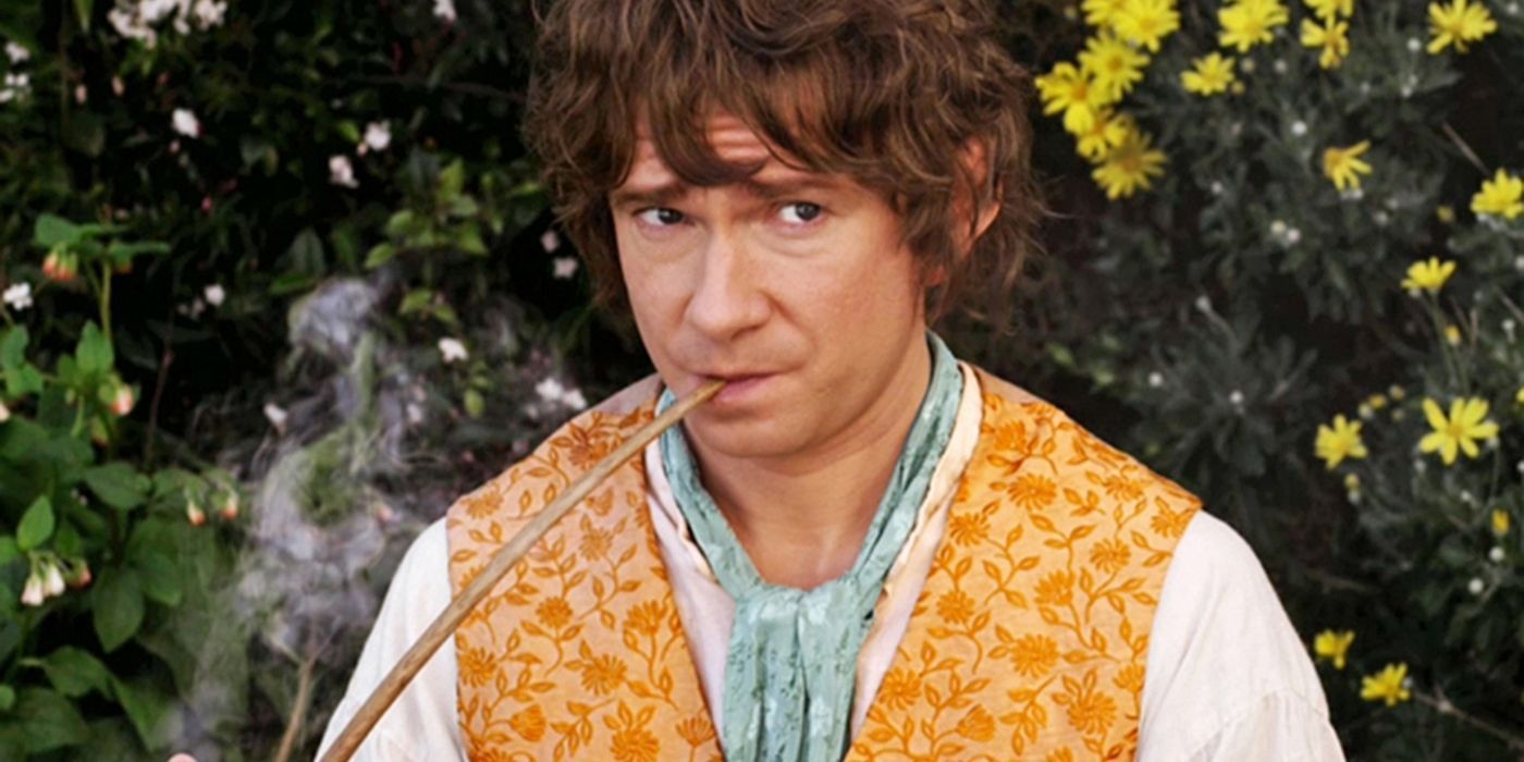 Bilbo Baggins smokes pipe-weed in The Hobbit