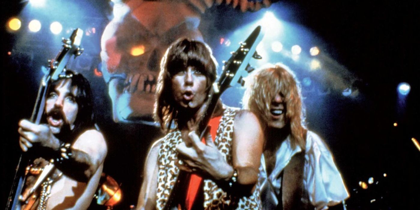 This Is Spinal Tap performing during a scene with the whole band