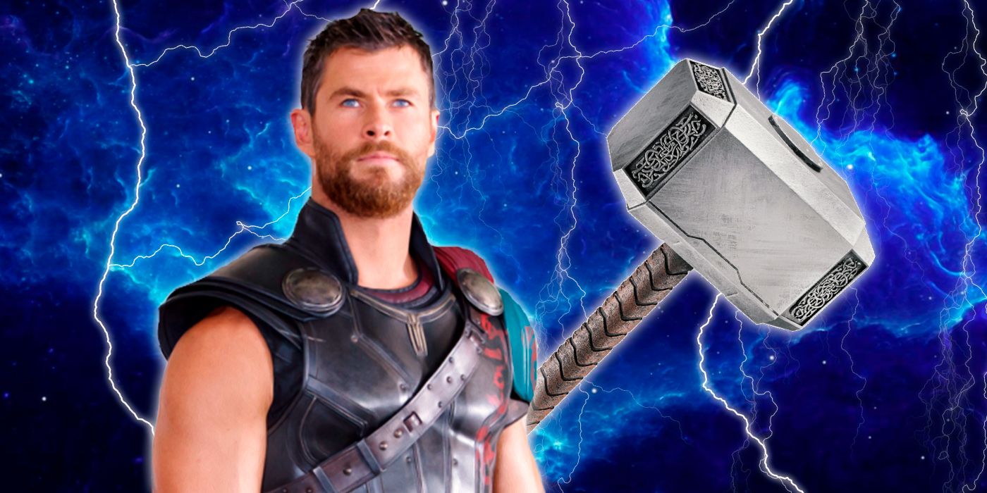 Thor (Chris Hemsworth) and Mjolnir header