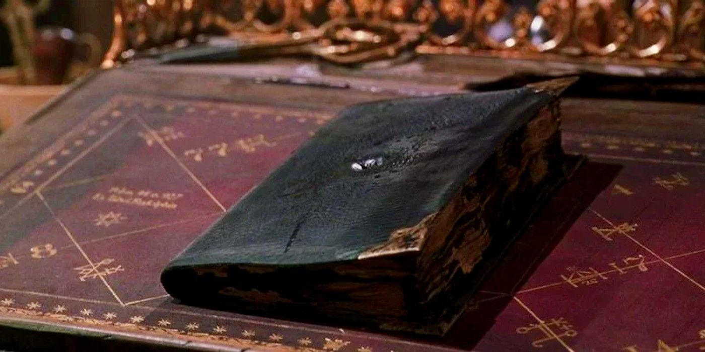 Tom Riddle's diary on a desk in Harry Potter and the Chamber of Secrets
