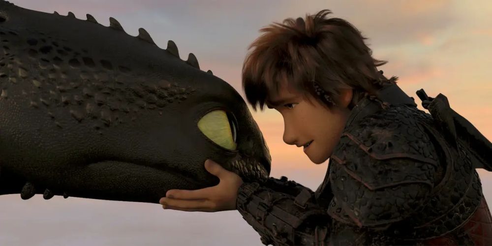 Hiccup and Toothless together in How to Train Your Dragon Dreamworks movie