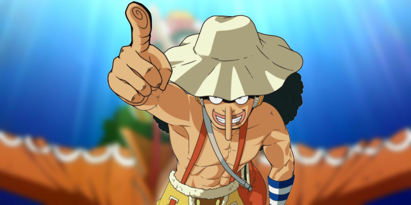 Usopp pointing up in One Piece
