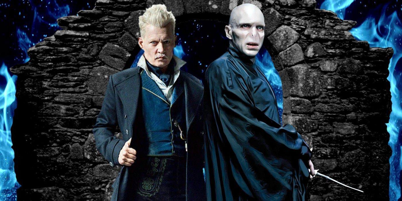 Voldemort and Grindelwald standing side by side 