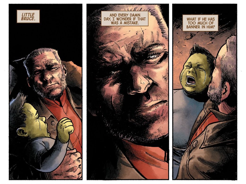 Logan and Bruce Banner Jr. in Wastelanders: Wolverine #1 