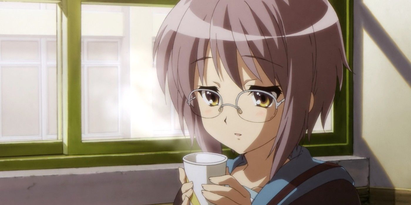 Yuki Drinks Tea In The Disappearance Of Haruhi Suzumiya