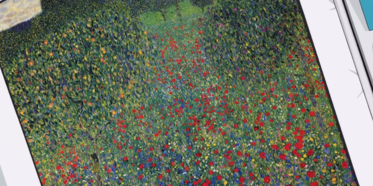 blue period field of poppies