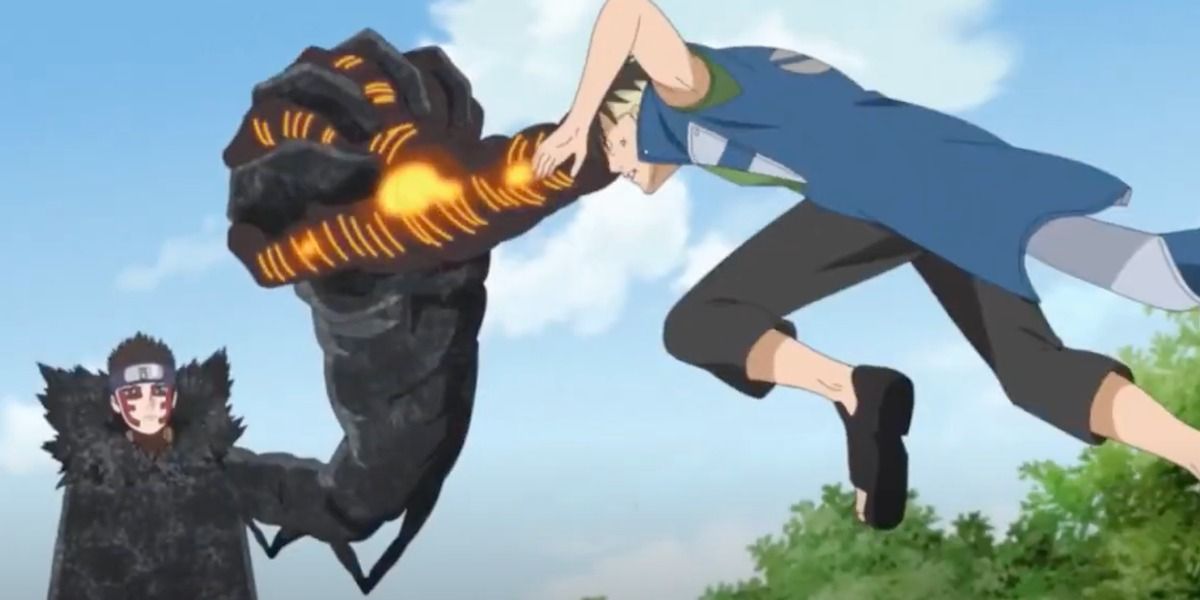Kawaki battles Shinki in the Boruto anime