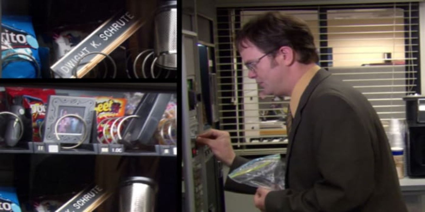 Dwight Schrute buys his things from a vending machine