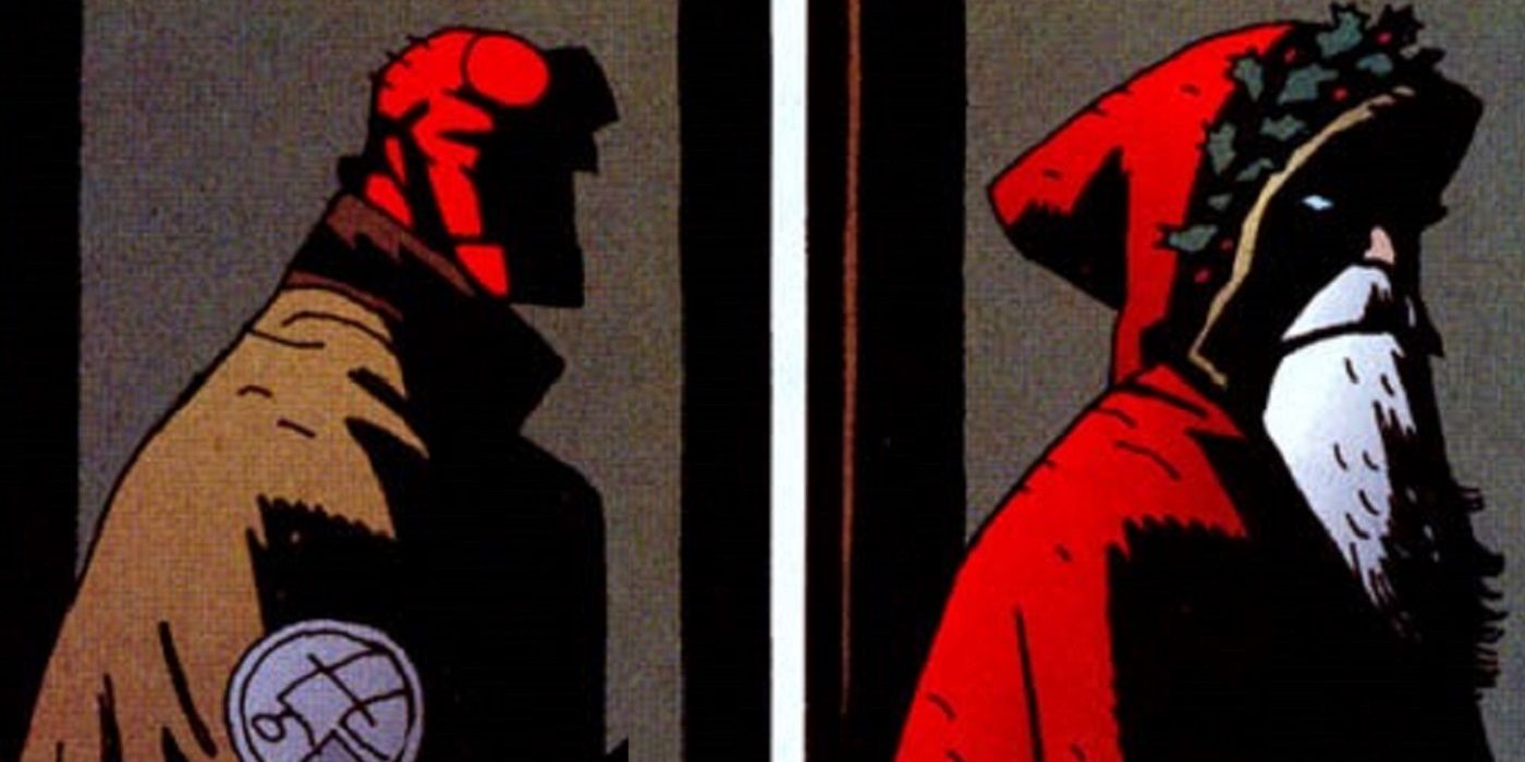 Hellboy is mistaken for Father Christmas