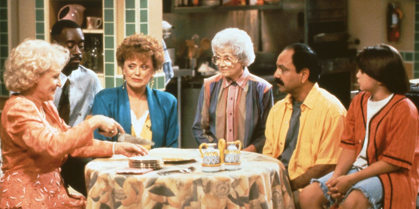Betty White, Don Cheadle, Rue McClanahan, Estelle Getty and Cheech Marin in The Golden Palace.