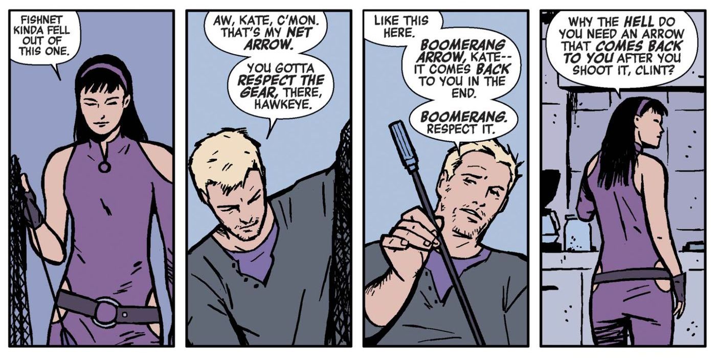 Hawkeye Clint Barton Kate Bishop Boomerang Arrow