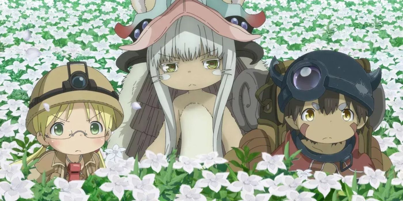 Reg, Riko and Nanachi in Made in Abyss anime