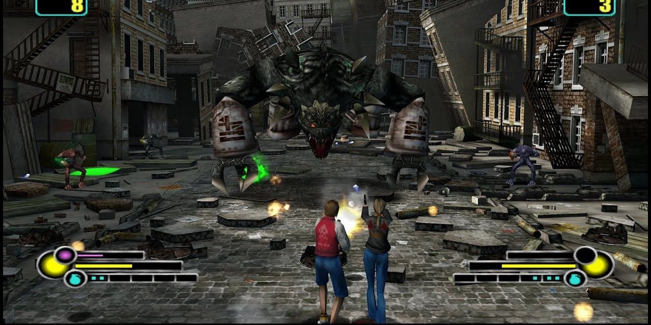Space Raiders A Giant Alien Raider Charging At The Player