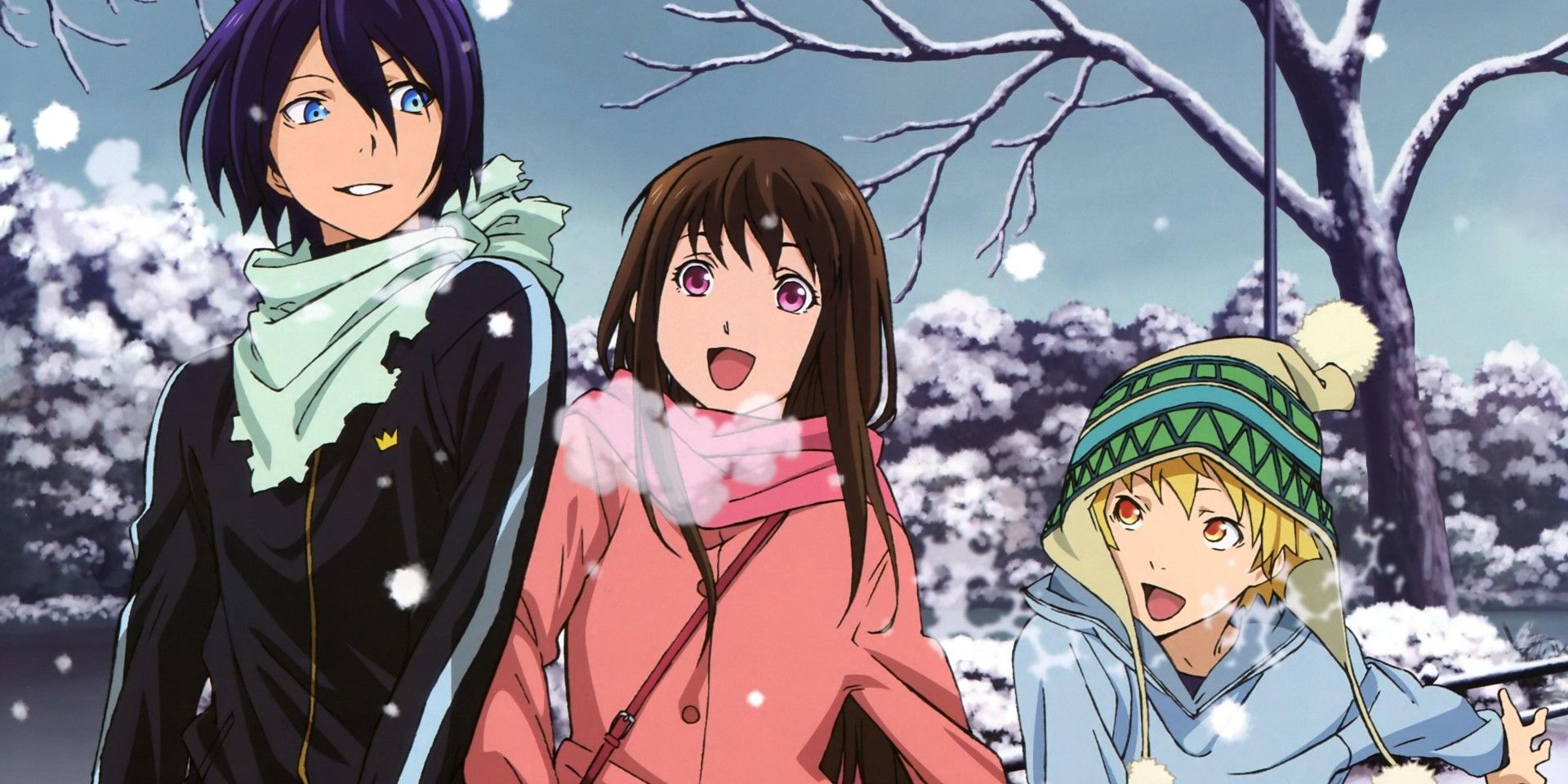 The cast of Noragami enjoy the winter