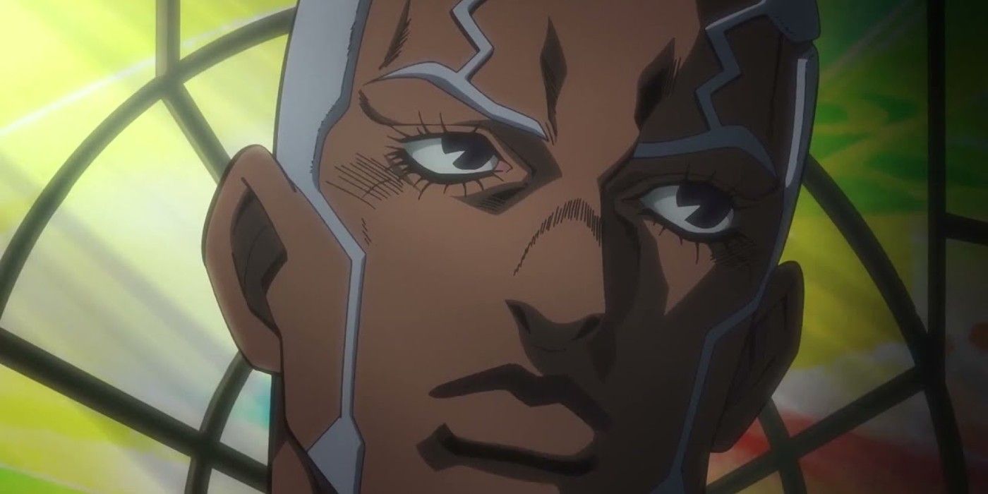 Enrico Pucci is looking up and to the side.