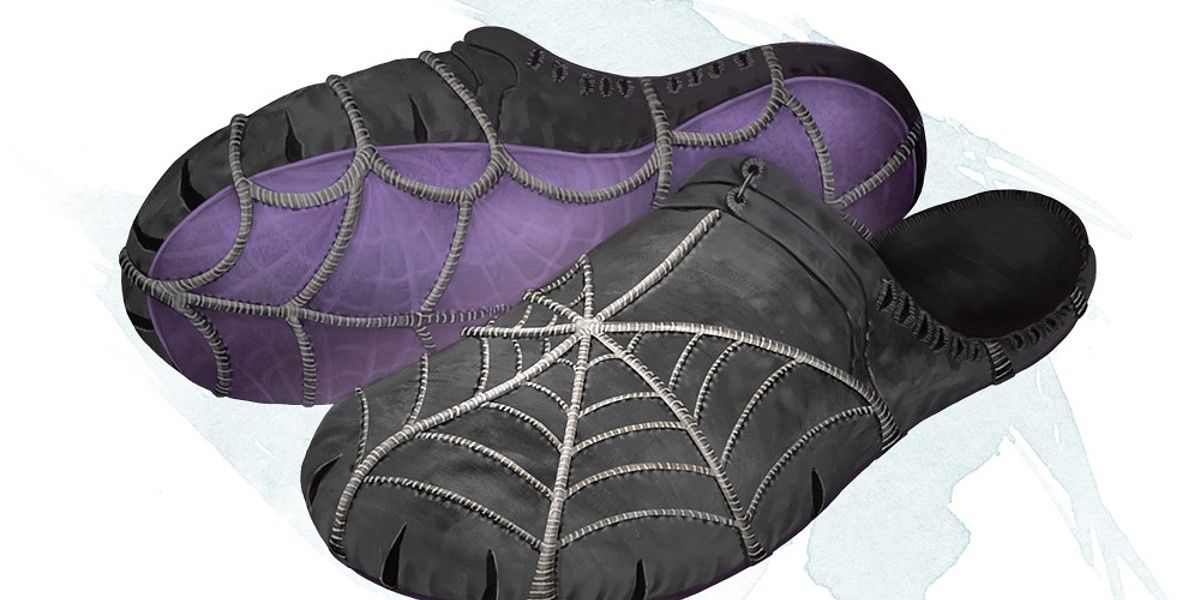 os chinelos do item mágico de escalada de aranha no DnD 5e Dungeon Master's Guide