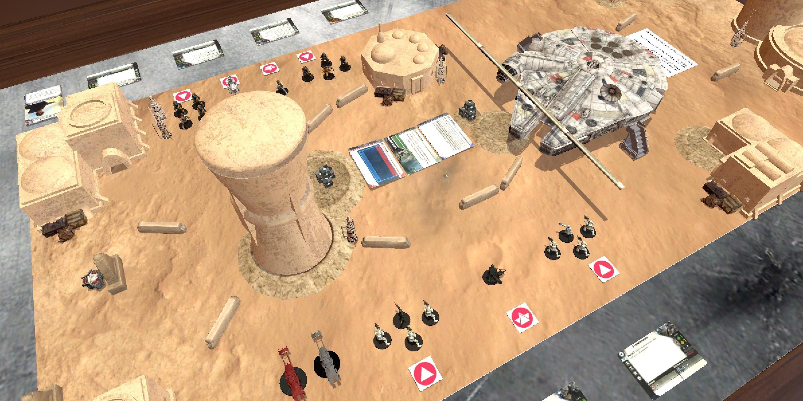 tabletop simulator star wars legion mos eisly spaceport map with millenium falcon 