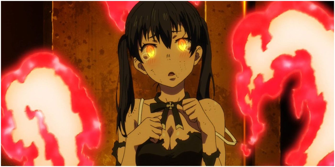Tamaki from fire force using her cat fire powers
