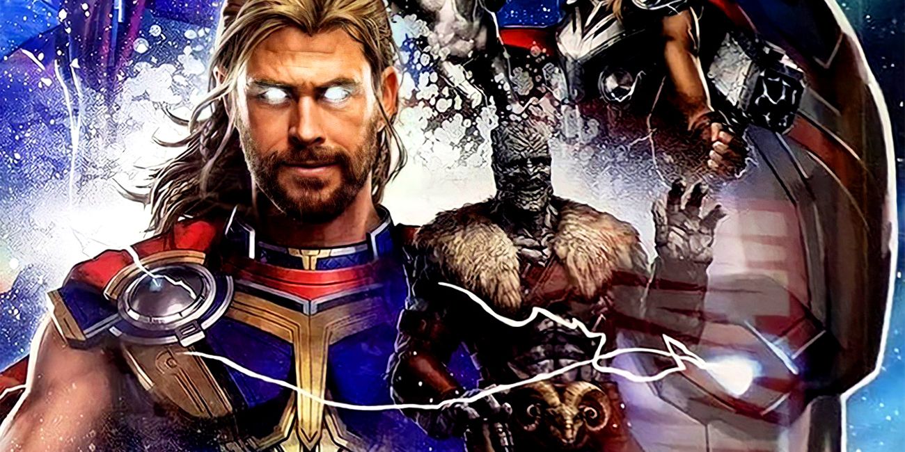 Thor and Korg on Love and Thunder poster