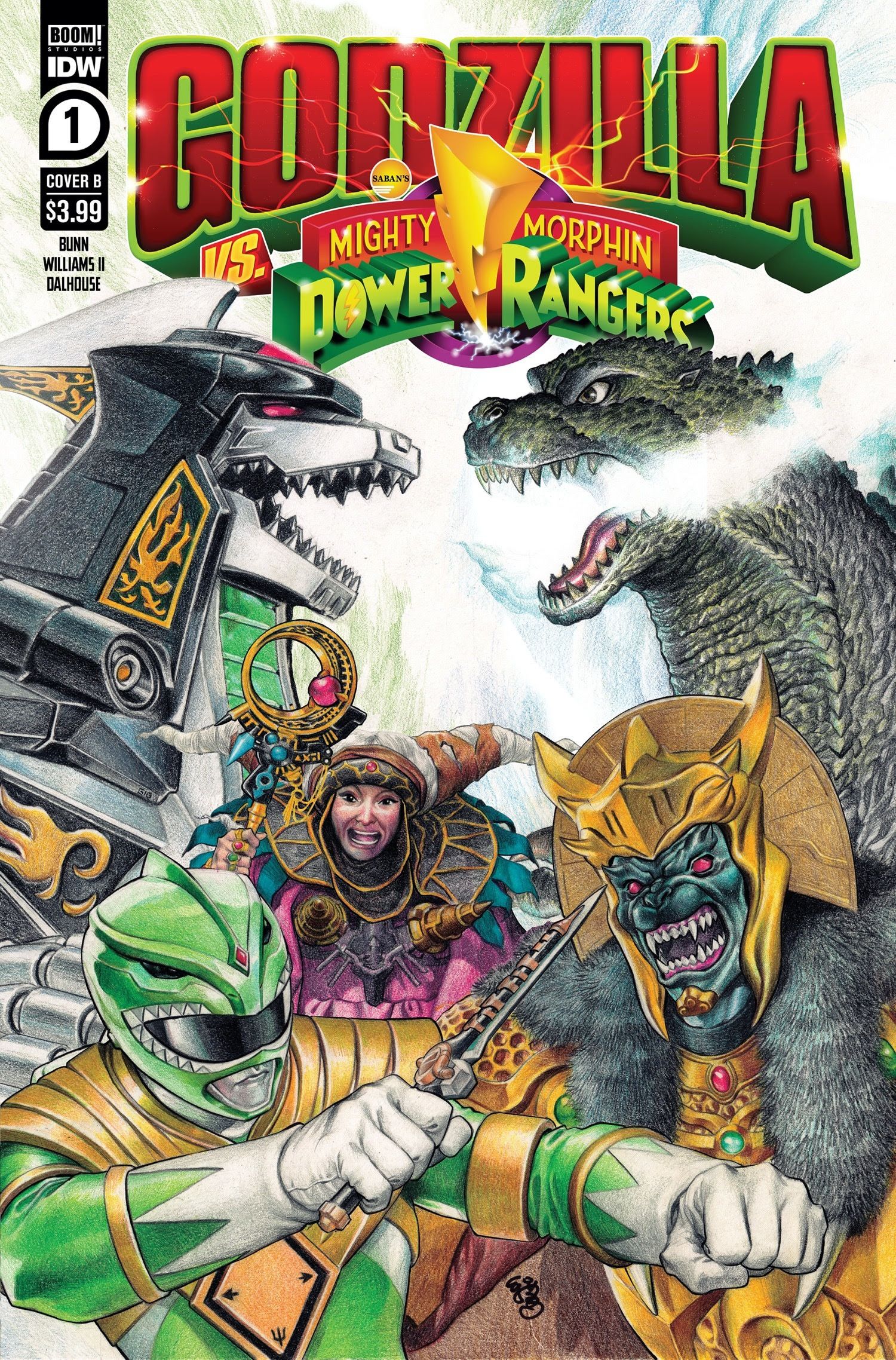 Godzilla Vs. The Mighty Morphin Power Rangers variant cover