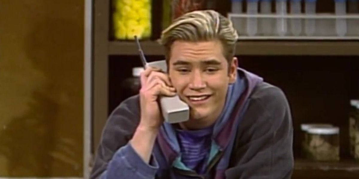 Zack Morris on the phone on Saved by The Bell