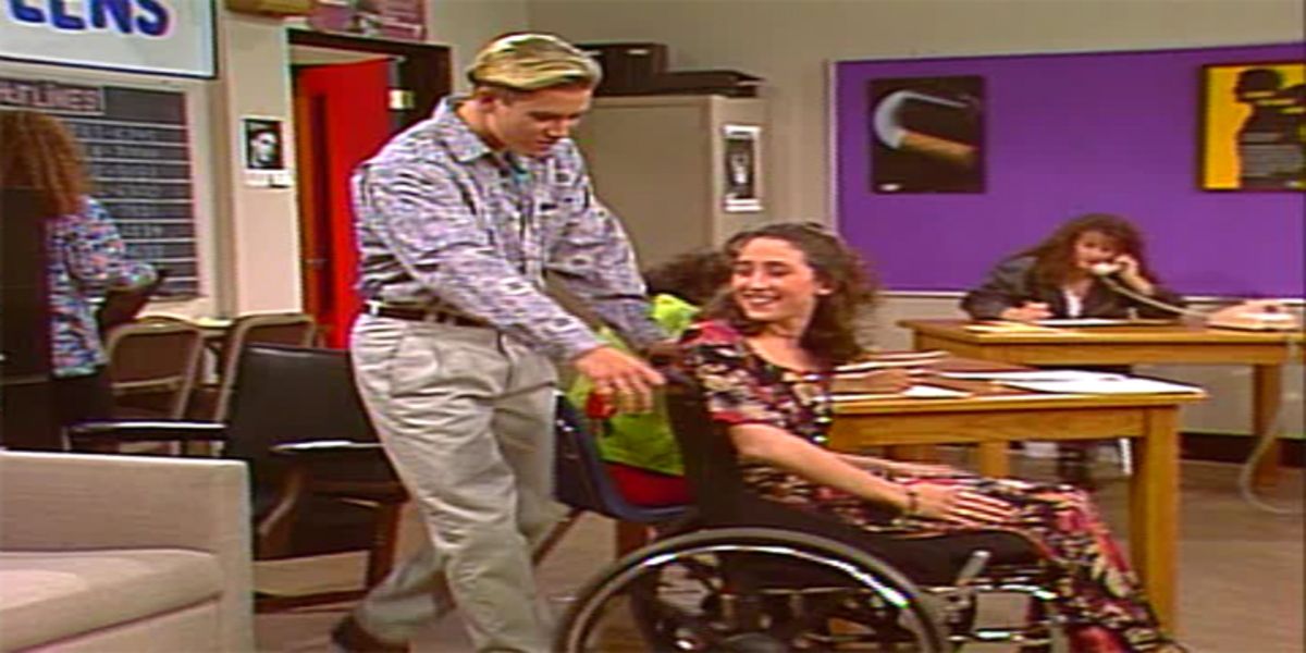Zack Morris and Melissa on Saved by the Bell