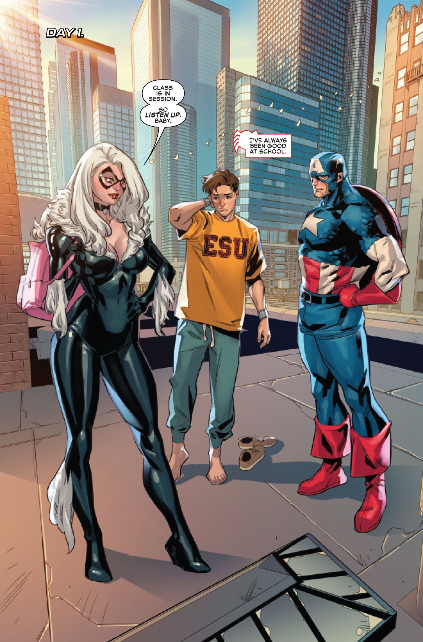 Black Cat and Captain America begin to retrain Peter to be a better Spider-Man.