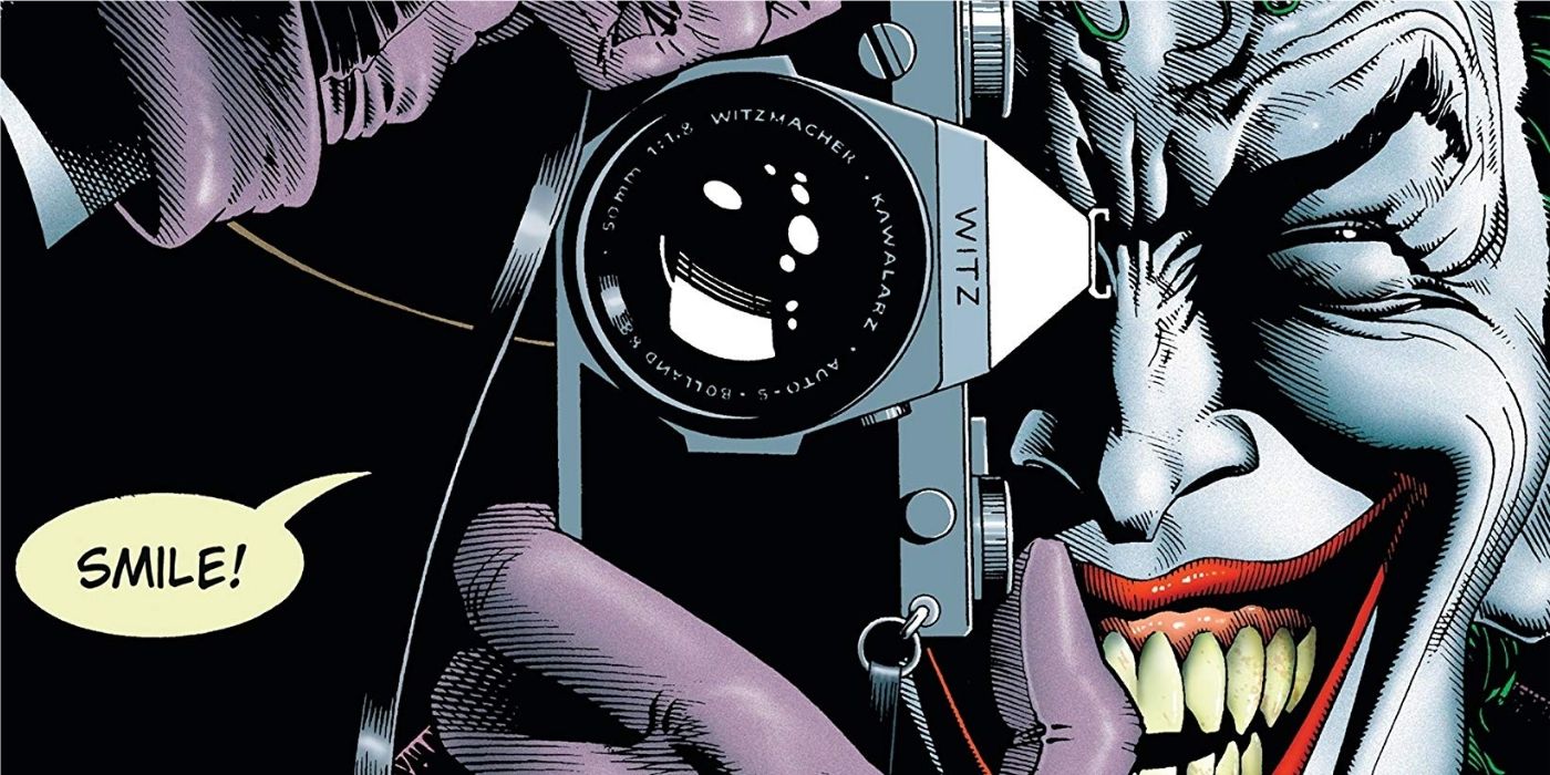 Joker taking pictures in the Killing Joke in DC Comics