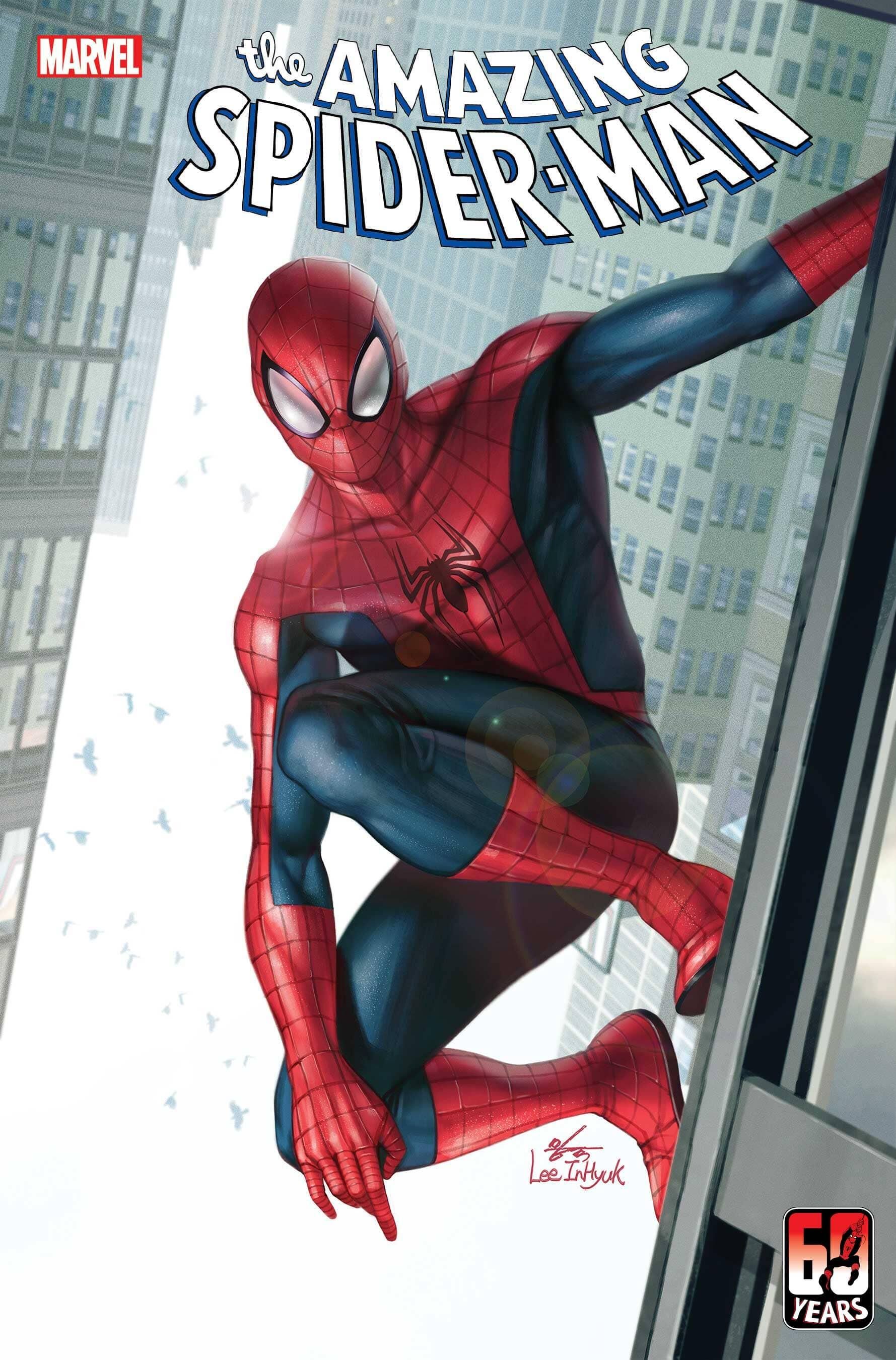 Peter Parker on the cover of Amazing Spider-Man 1 by Inhyuk Lee