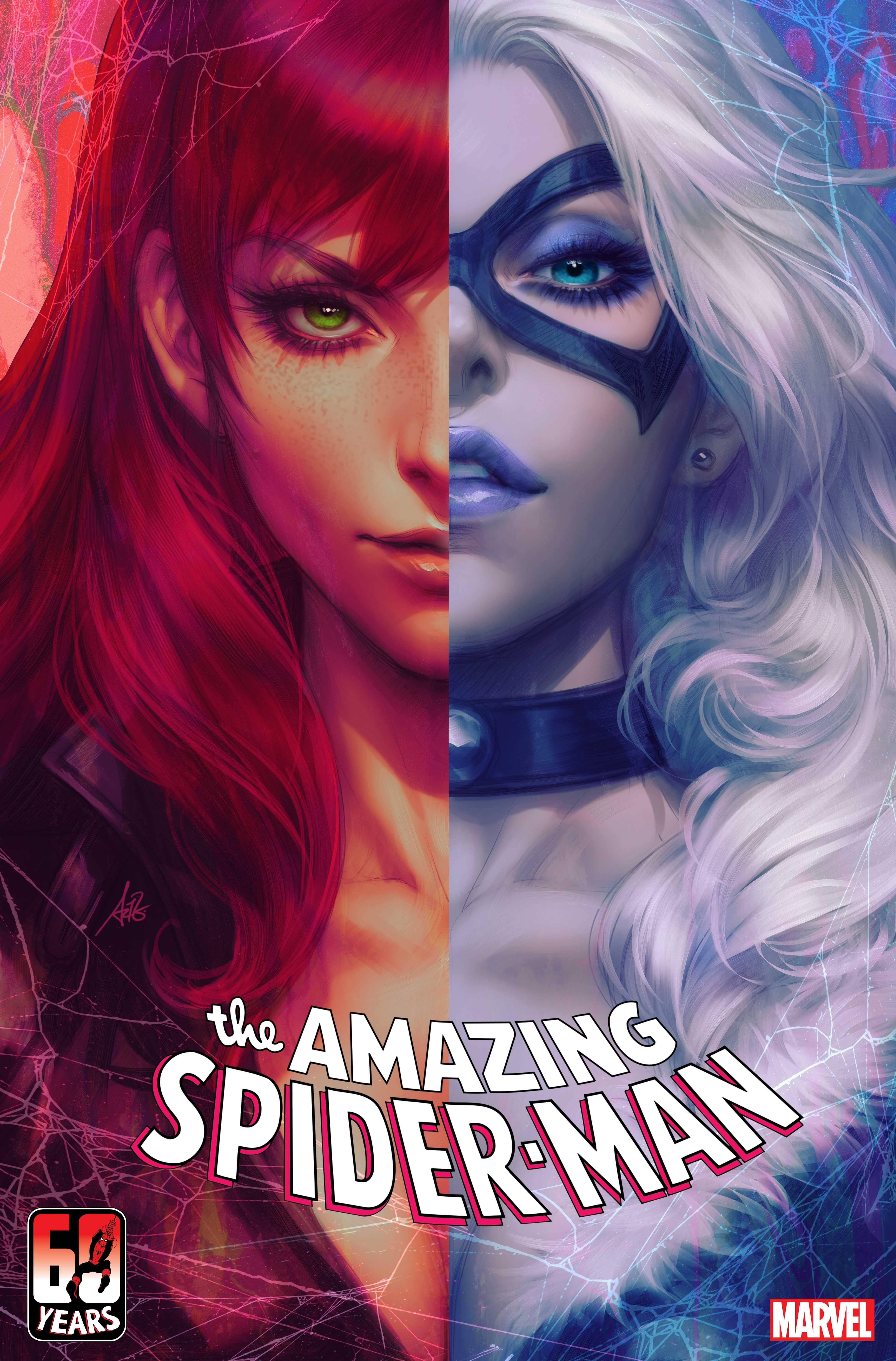 Black Cat and Mary Jane on the cover of Amazing Spider-Man 1 by Stanley Artgerm Lau