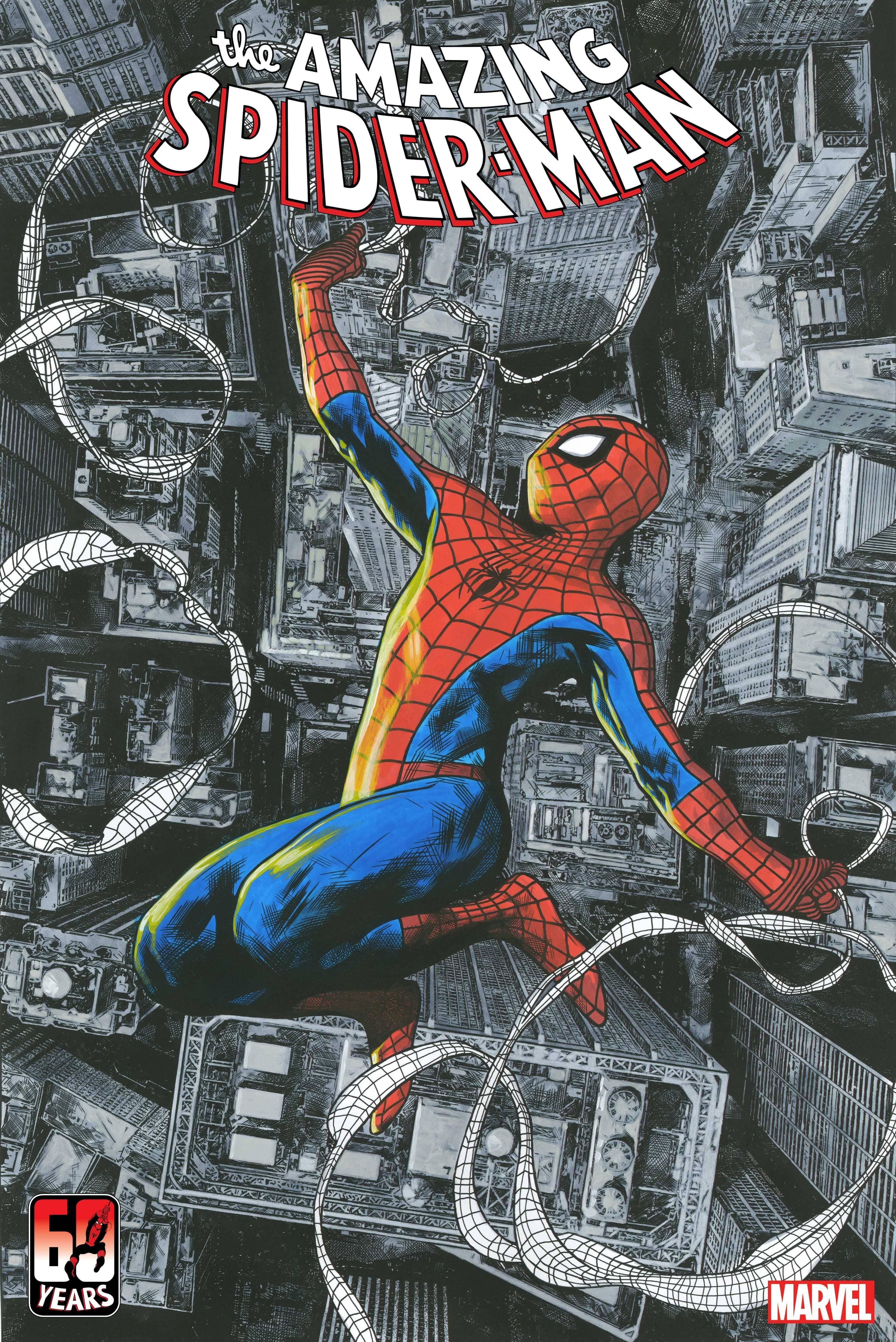 Peter Parker on the cover of Amazing Spider-Man 1 by Travis Charest