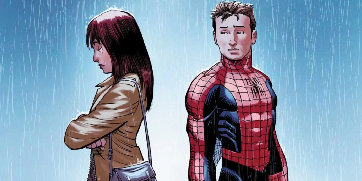 Peter Parker and Mary-Jane Watson on the cover of Amazing Spider-Man 2 by John Romita Jr