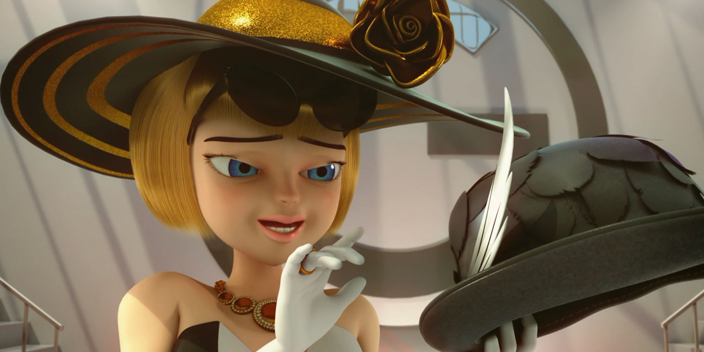 Audrey examines a hat in Miraculous Ladybug