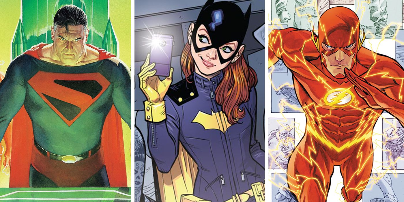 Superman Batgirl and Flash wear new costumes