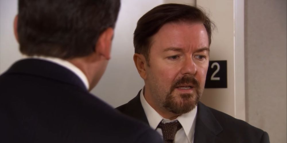 David Brent meets Michael Scott in the Office US TV show