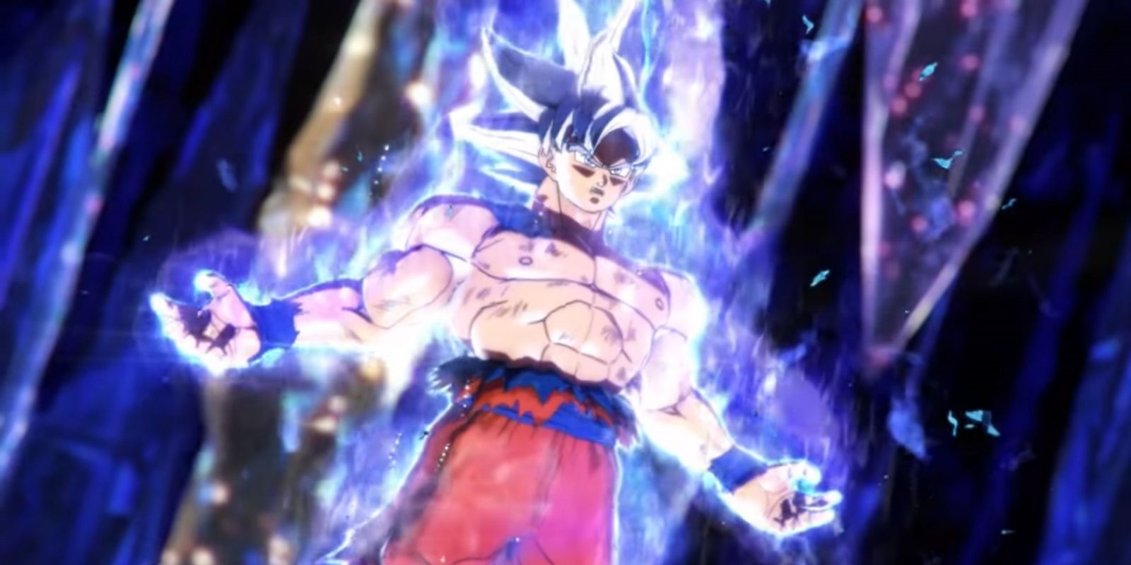 Screenshot of Goku (Ultra Instinct), as seen in Dragon Ball Xenoverse 2, Extra Pack 2.
