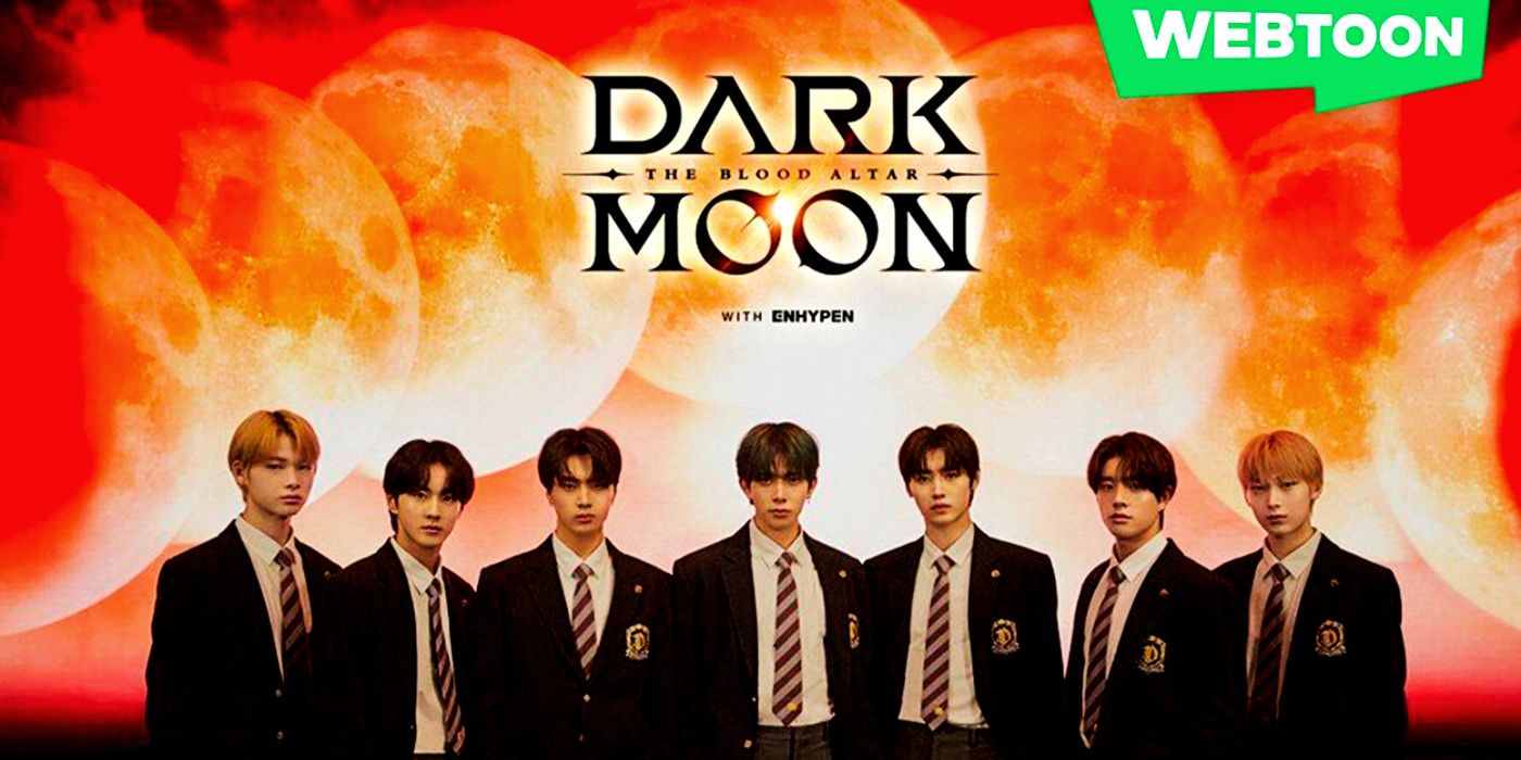 ENHYPEN members posing in Dark Moon Webtoon