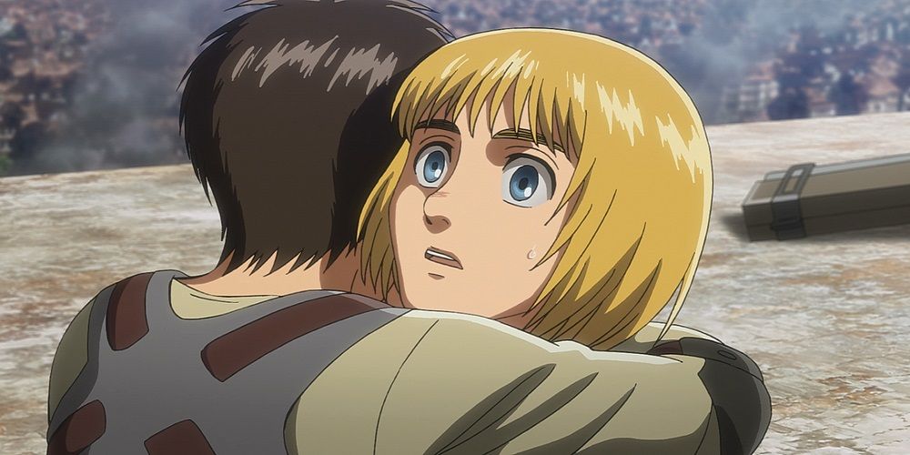 Eren and Armin hug
