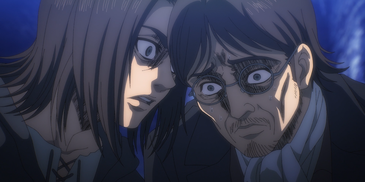 Eren goads Grisha into killing the Reiss family in Attack on Titan