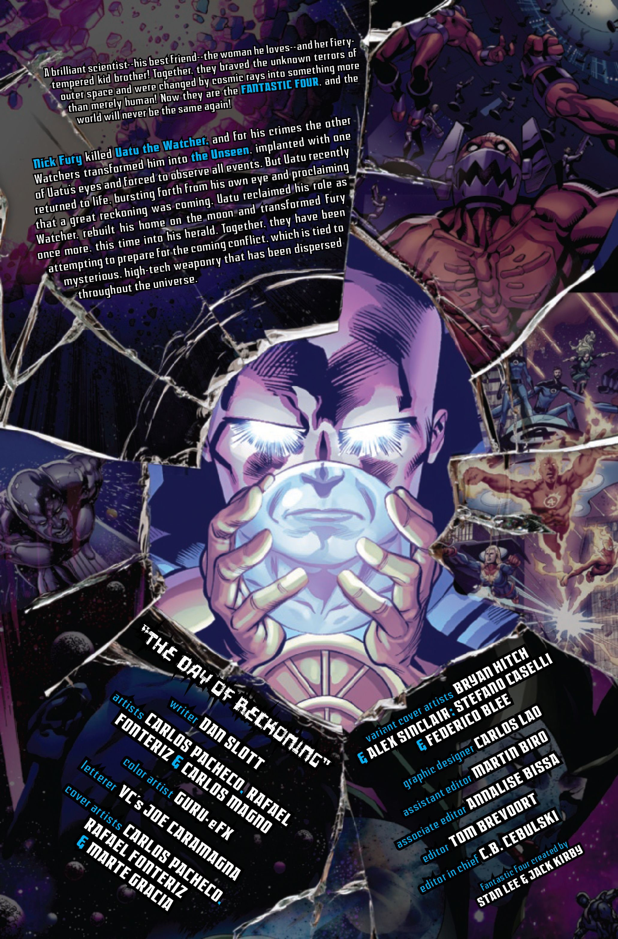 Page 1 of Fantastic Four: Reckoning War Alpha #1, by Dan Slott, Carlos Pacheco, Rafael Fonteriz and Carlos Magno.