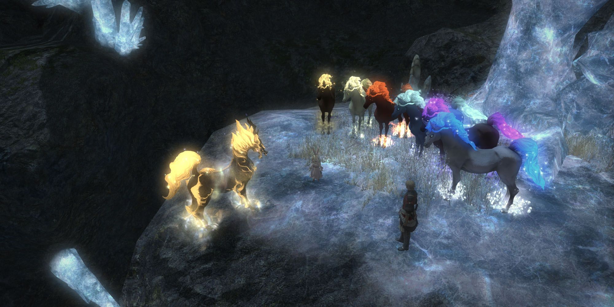 A horse mount collection in FFXIV